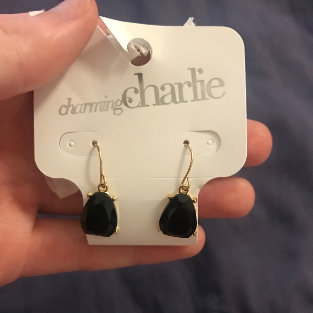 black stone earrings
